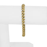 14k Yellow Gold 16.8g Ladies Polished 7mm San Marco Link Bracelet Italy 7.25"