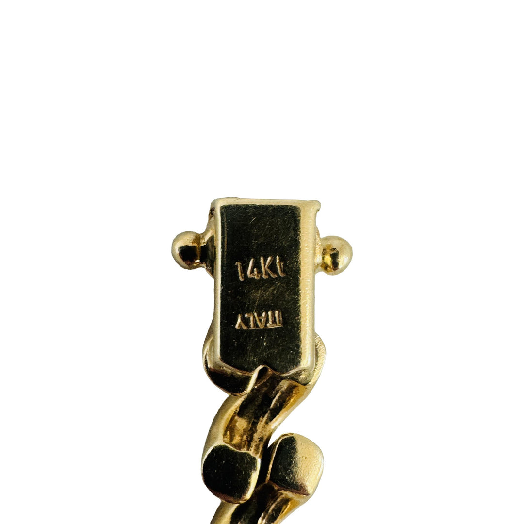 14k Yellow Gold 16.8g Ladies Polished 7mm San Marco Link Bracelet Italy 7.25"