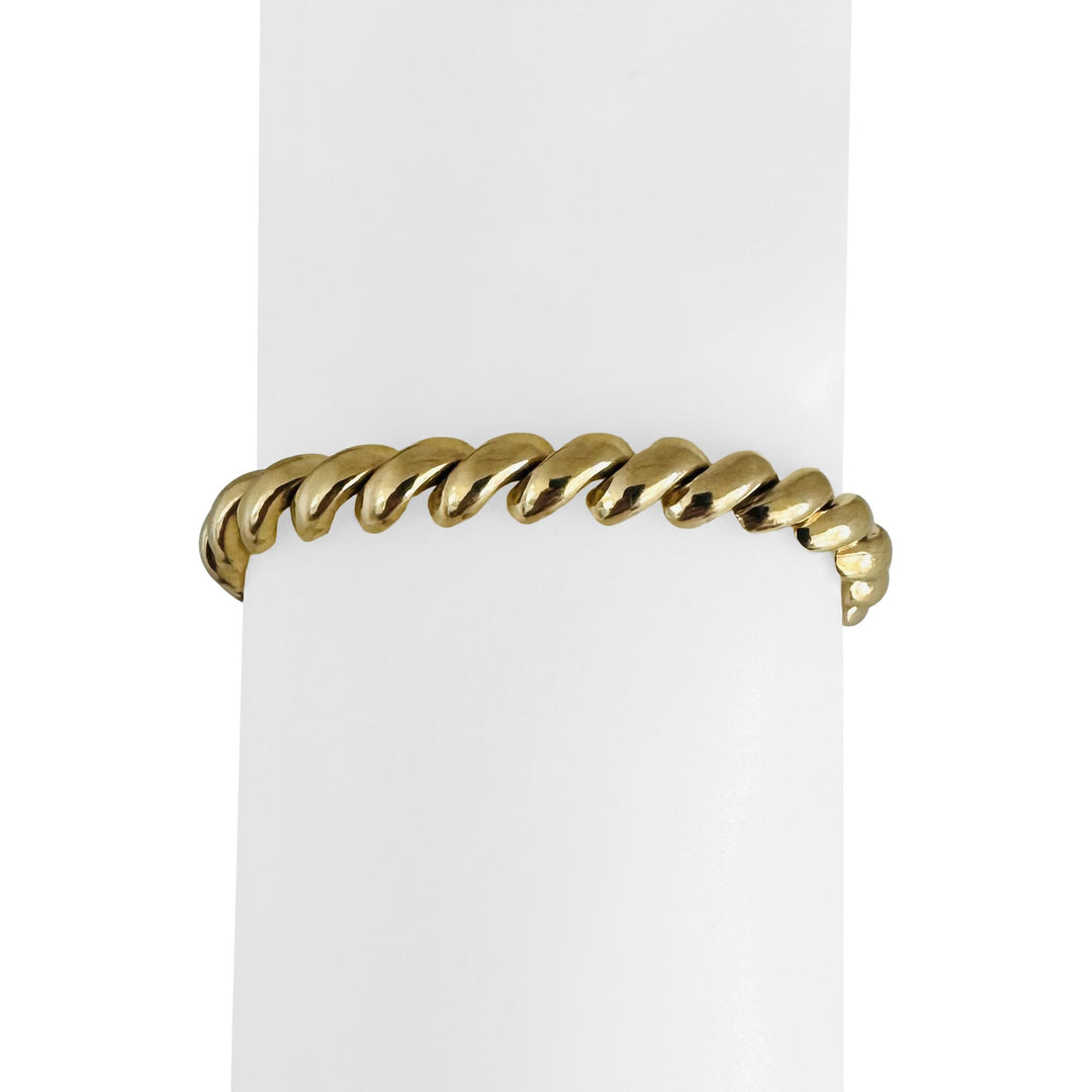 14k Yellow Gold 16.8g Ladies Polished 7mm San Marco Link Bracelet Italy 7.25"