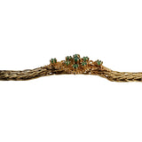 14k Yellow Gold and Emerald 21.3g Solid Chevon Link Bracelet 7"