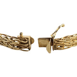 14k Yellow Gold and Emerald 21.3g Solid Chevon Link Bracelet 7"