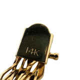 14k Yellow Gold and Emerald 21.3g Solid Chevon Link Bracelet 7"