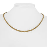 14k Yellow Gold 21g Solid Heavy 2.5mm Squared Byzantine Link Necklace Italy 18"