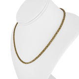 14k Yellow Gold 21g Solid Heavy 2.5mm Squared Byzantine Link Necklace Italy 18"