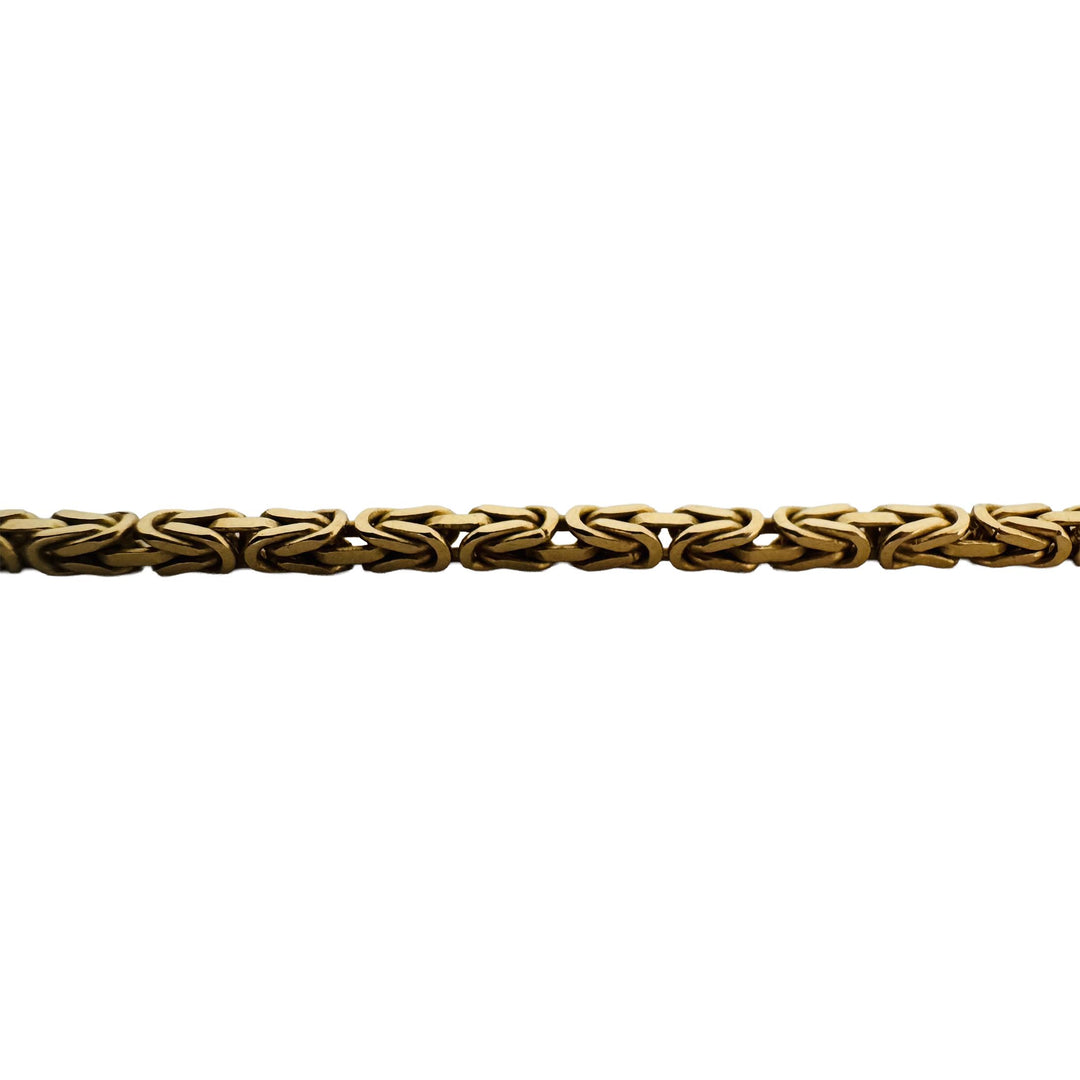 14k Yellow Gold 21g Solid Heavy 2.5mm Squared Byzantine Link Necklace Italy 18"