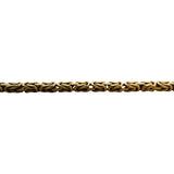 14k Yellow Gold 21g Solid Heavy 2.5mm Squared Byzantine Link Necklace Italy 18"