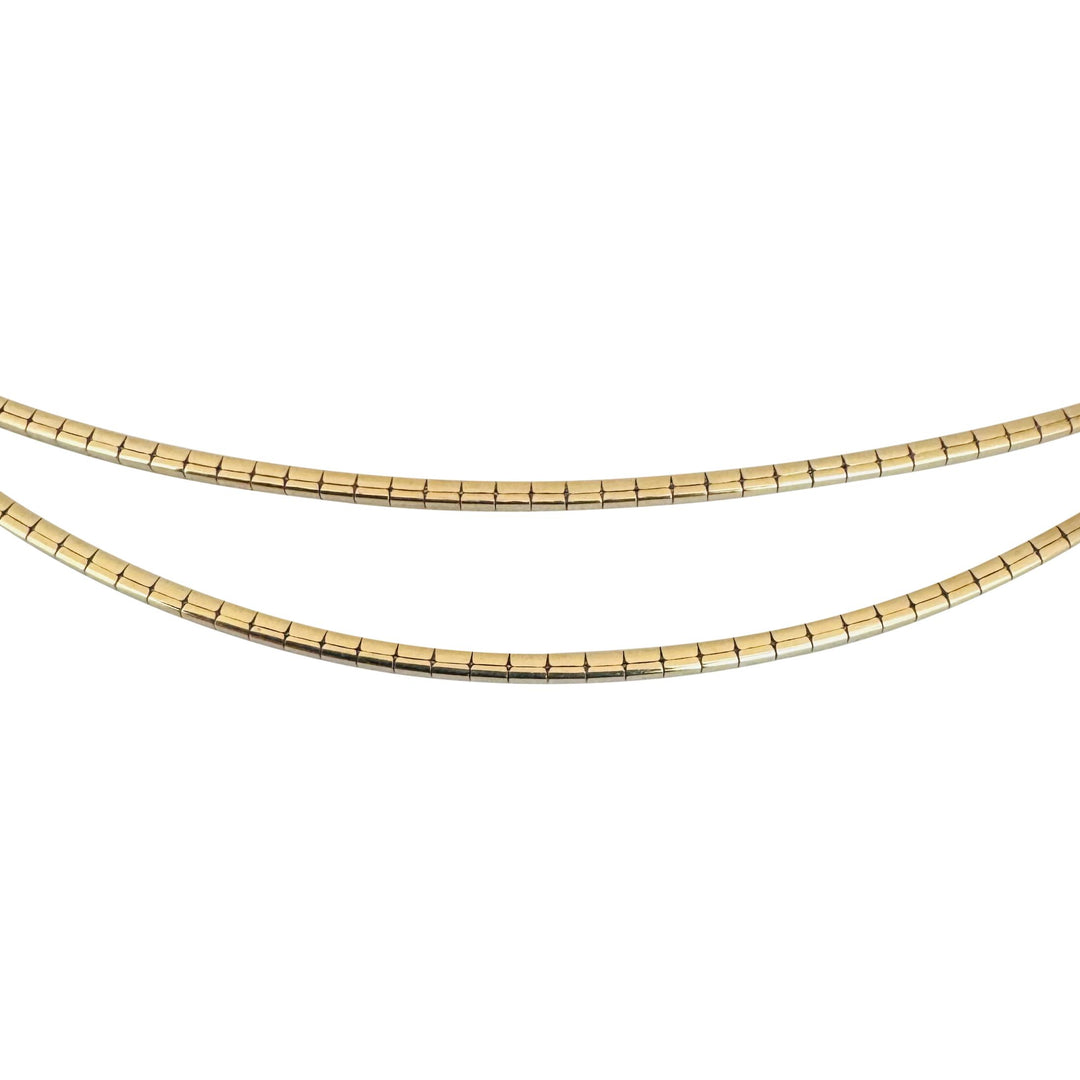 14k Yellow Gold 11.7g Solid Ladies Bead Station Omega Link Necklace Italy 18"