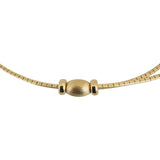 14k Yellow Gold 11.7g Solid Ladies Bead Station Omega Link Necklace Italy 18"