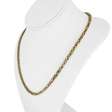 14k Yellow Gold 40g Solid Heavy 3.5mm Squared Byzantine Link Necklace Italy 20"