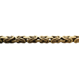 14k Yellow Gold 40g Solid Heavy 3.5mm Squared Byzantine Link Necklace Italy 20"