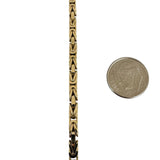 14k Yellow Gold 40g Solid Heavy 3.5mm Squared Byzantine Link Necklace Italy 20"
