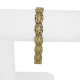 14k Yellow Gold 11g Solid Vintage 10mm Dolphin Panel Link Bracelet 7.25"