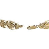 14k Yellow Gold 11g Solid Vintage 10mm Dolphin Panel Link Bracelet 7.25"