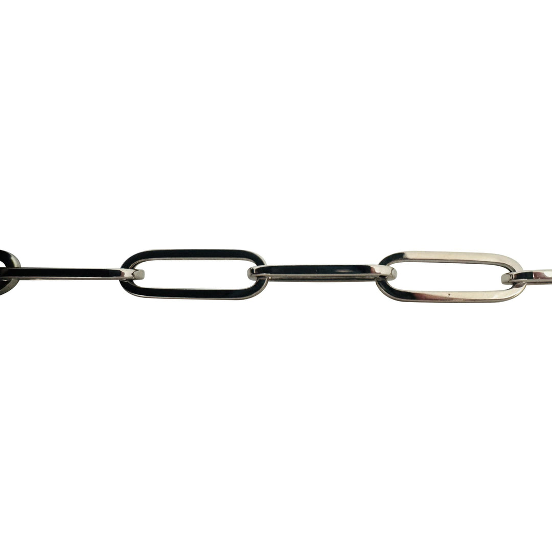 14k White Gold 5.3g Hollow Light 7mm Paperclip Link Bracelet 7.25"