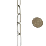 14k White Gold 5.3g Hollow Light 7mm Paperclip Link Bracelet 7.25"