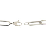 14k White Gold 5.3g Hollow Light 7mm Paperclip Link Bracelet 7.25"