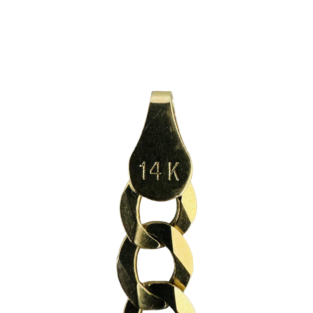 14k Yellow Gold 7.2g Solid Flat 5.5mm Curb Link Bracelet 8"
