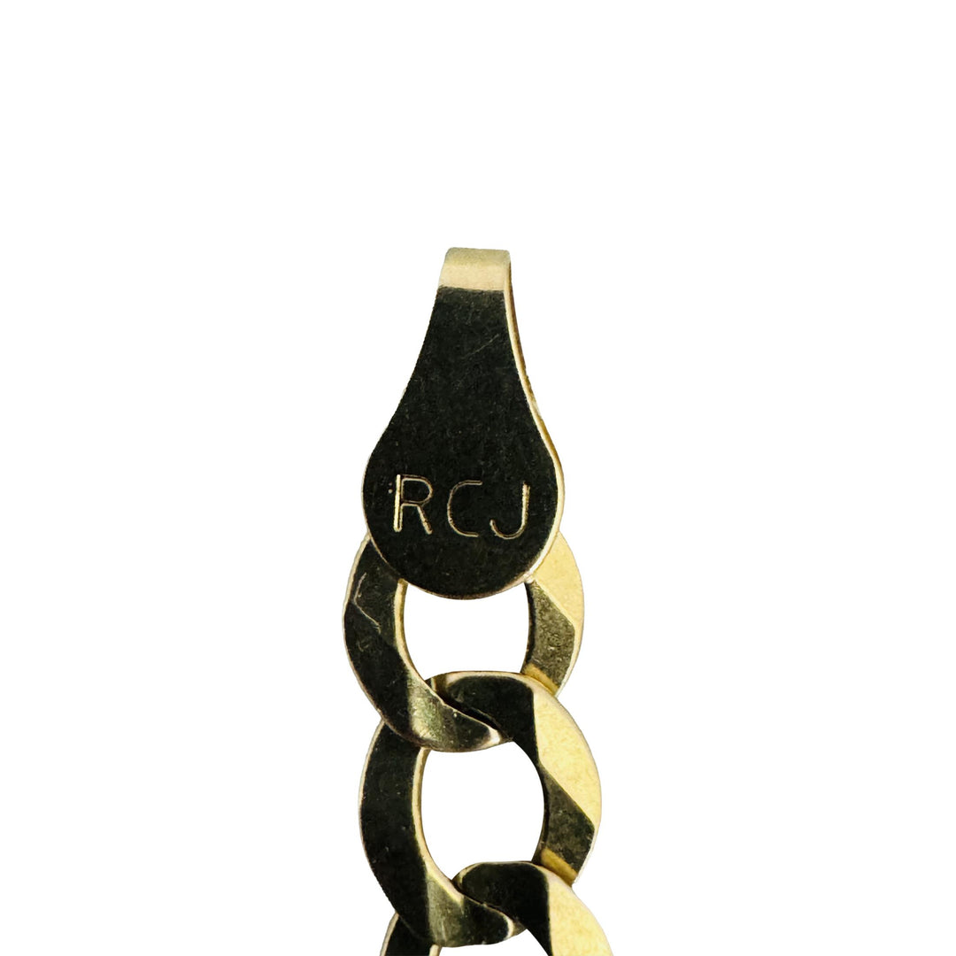 14k Yellow Gold 7.2g Solid Flat 5.5mm Curb Link Bracelet 8"
