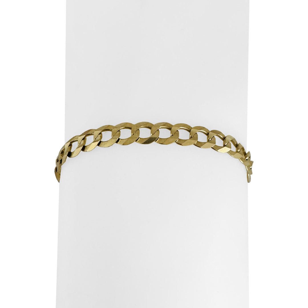 14k Yellow Gold 7.2g Solid Flat 5.5mm Curb Link Bracelet 8"