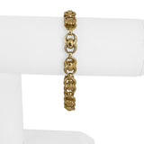14k Yellow Gold 9.8g UnoAErre Ladies 8.5mm Fancy Link Bracelet Italy 7.25"