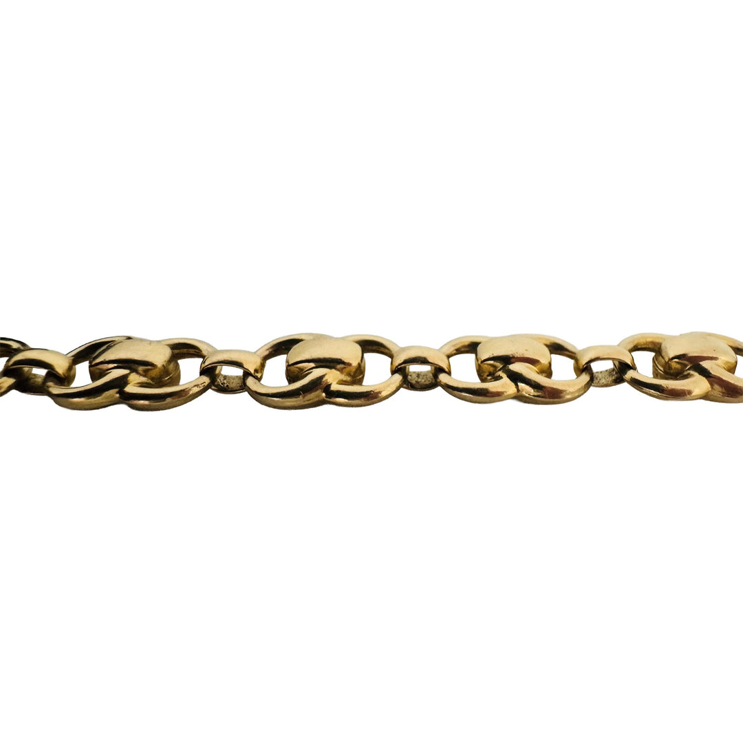 14k Yellow Gold 9.8g UnoAErre Ladies 8.5mm Fancy Link Bracelet Italy 7.25"