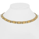 14k Yellow and White Gold 29g Ladies Screw Motif Bar Link Necklace 16.5"