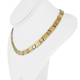14k Yellow and White Gold 29g Ladies Screw Motif Bar Link Necklace 16.5"