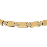 14k Yellow and White Gold 29g Ladies Screw Motif Bar Link Necklace 16.5"
