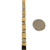 14k Yellow and White Gold 29g Ladies Screw Motif Bar Link Necklace 16.5"