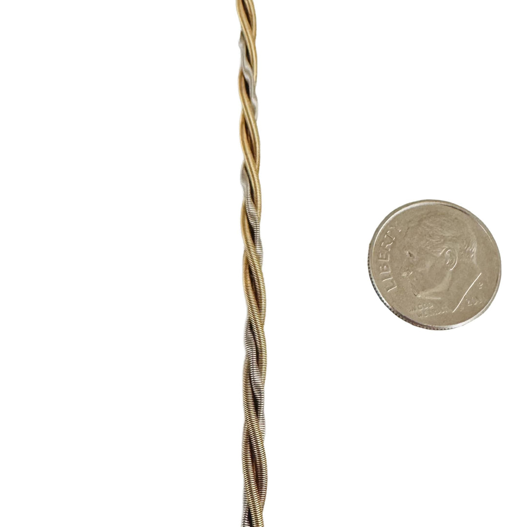 14k Yellow Gold 13g Solid Vintage Ladies Braided Snake Link Necklace 18"