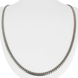 14k White Gold 22g Solid Heavy 3.5mm Curb Cuban Link Chain Necklace Italy 25"
