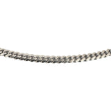 14k White Gold 22g Solid Heavy 3.5mm Curb Cuban Link Chain Necklace Italy 25"