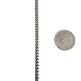 14k White Gold 22g Solid Heavy 3.5mm Curb Cuban Link Chain Necklace Italy 25"