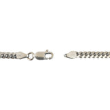 14k White Gold 22g Solid Heavy 3.5mm Curb Cuban Link Chain Necklace Italy 25"