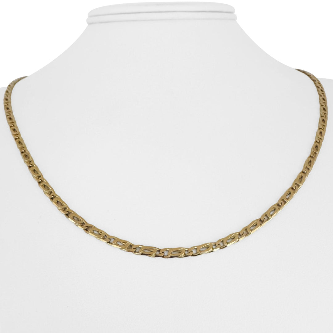 14k Yellow Gold 11.2g Solid 2.5mm Fancy Curb Link Chain Necklace Italy 20"