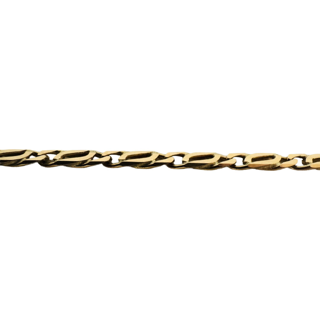 14k Yellow Gold 11.2g Solid 2.5mm Fancy Curb Link Chain Necklace Italy 20"