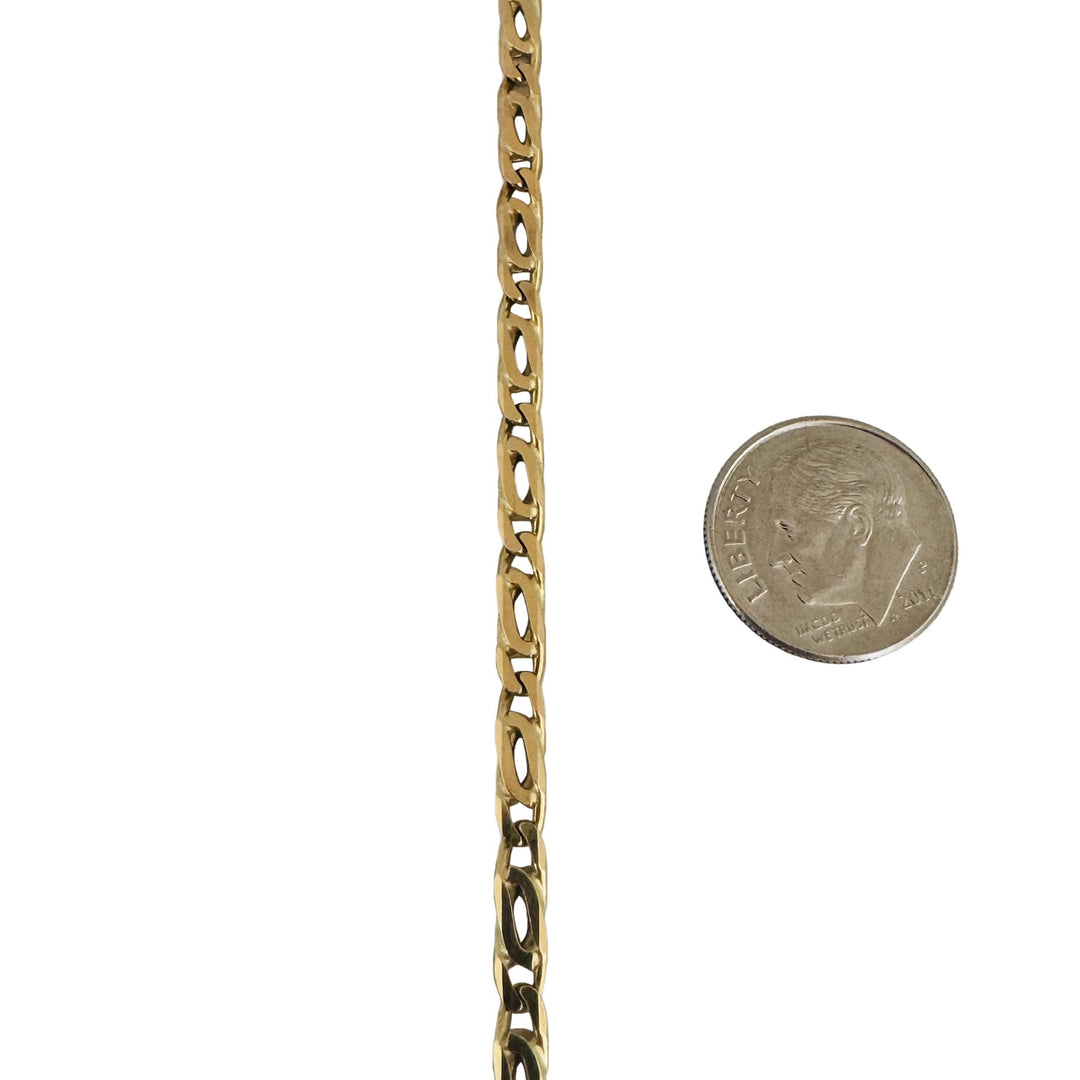 14k Yellow Gold 11.2g Solid 2.5mm Fancy Curb Link Chain Necklace Italy 20"