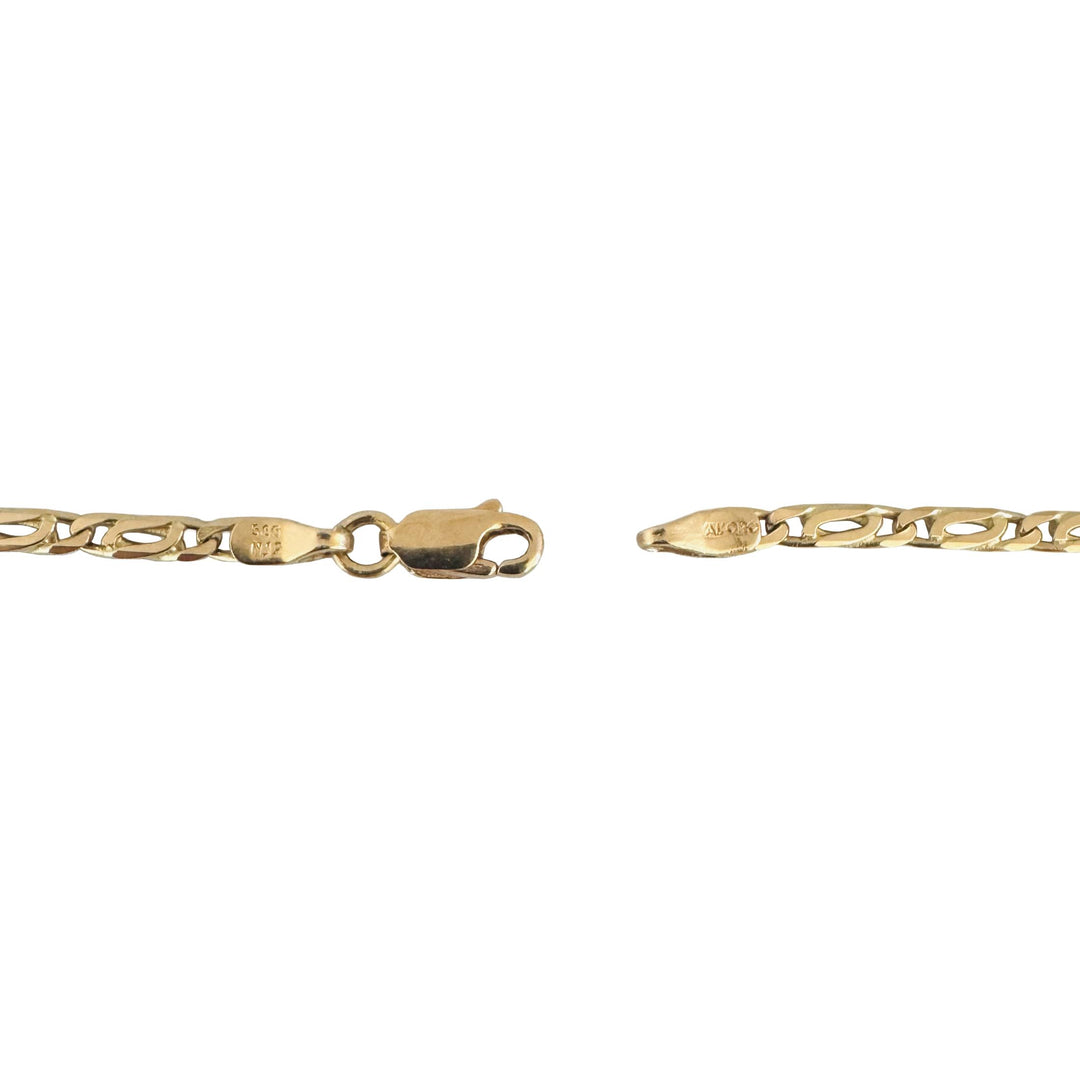14k Yellow Gold 11.2g Solid 2.5mm Fancy Curb Link Chain Necklace Italy 20"