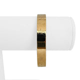 14k Yellow Gold 13.9g Ladies Flat Edge Engraved and Polished Bangle Bracelet 7"