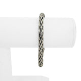 14k White and Yellow Gold 11.8g Two Tone Wheat Bracelet Italy 7.5"
