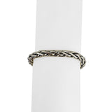 14k White and Yellow Gold 11.8g Two Tone Wheat Bracelet Italy 7.5"