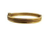 14k Yellow Gold 11.8g Polished and Textured Three Bangle Bracelet Italy 7"