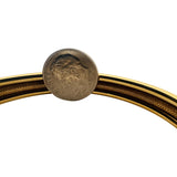 14k Yellow Gold 11.8g Polished and Textured Three Bangle Bracelet Italy 7"