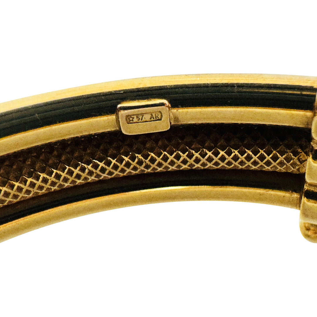 14k Yellow Gold 11.8g Polished and Textured Three Bangle Bracelet Italy 7"