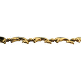 14k Yellow Gold and Opal 16.5g Solid Dolphin Link Bracelet 7"