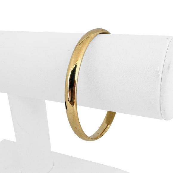 14k Yellow Gold 7.2g Polished Round 6.5mm Bangle Bracelet 7