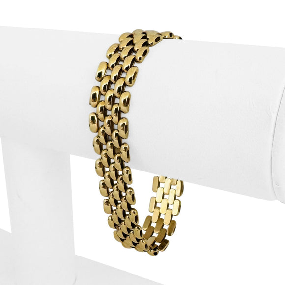 14k Yellow Gold 20.9g Ladies Polished 13mm Panther Link Bracelet Italy 7