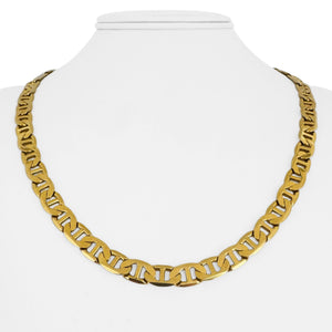 14k Yellow Gold 44g Solid Heavy 7.5mm Mariner Link Chain Necklace Italy 21"