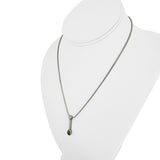 14k White Gold and Peridot Slide Pendant 12.6g Snake Link Necklace Italy 17"