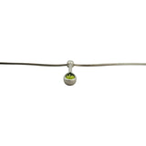 14k White Gold and Peridot Slide Pendant 12.6g Snake Link Necklace Italy 17"
